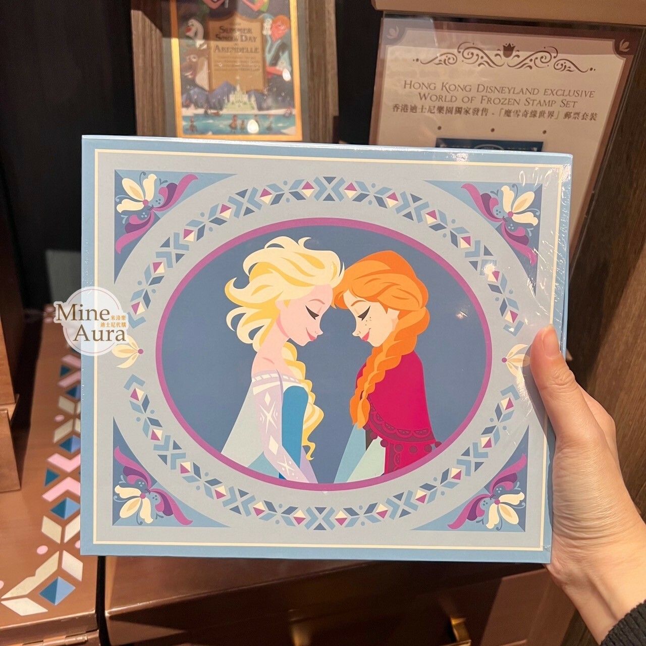 World of Frozen 限定 艾莎 Elsa 安娜Anna 明信片 貼紙 印章組 文具禮盒 冰雪奇緣 Frozen -香港迪士尼樂園