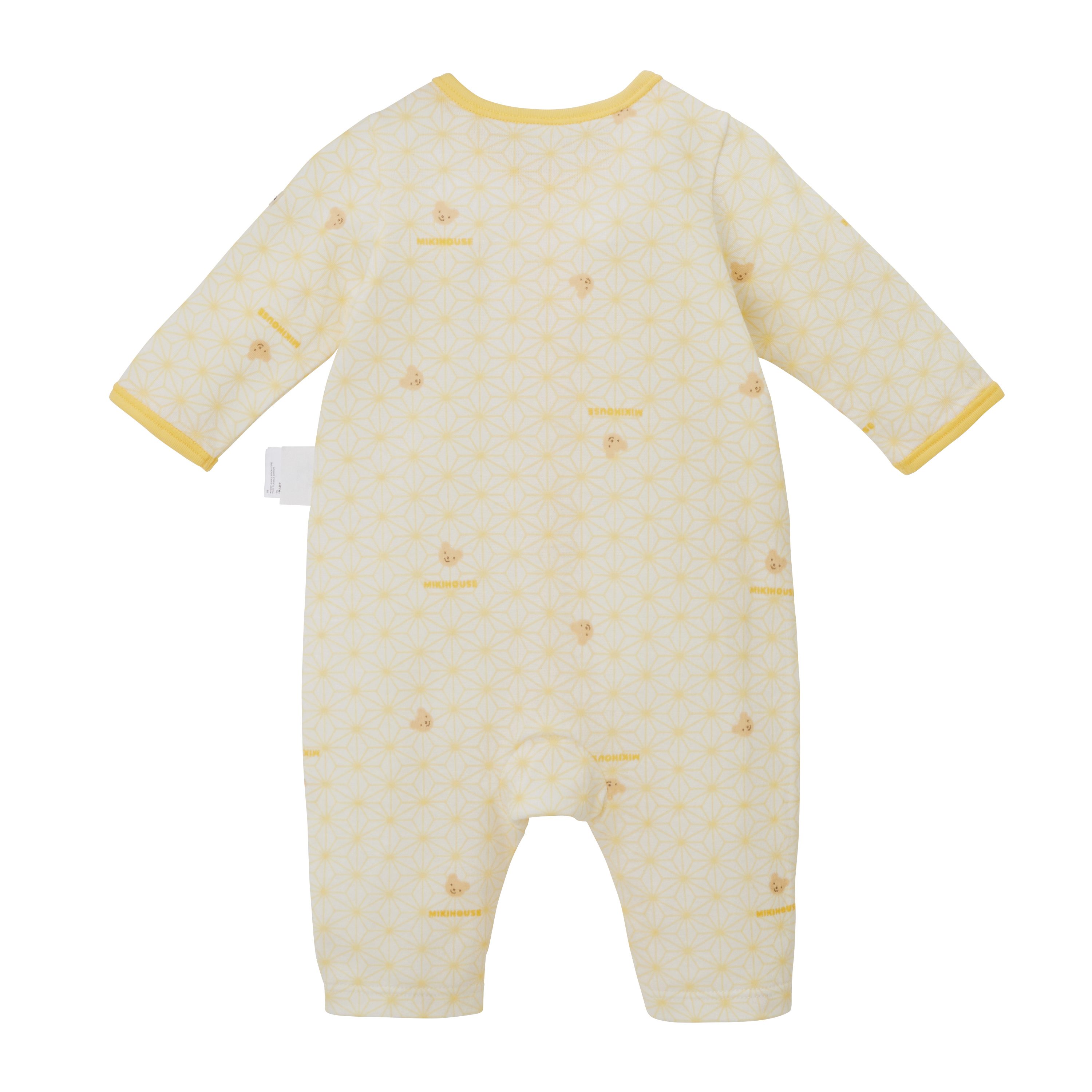 雙層針織紗布棉排釦長袖連身衣-小熊