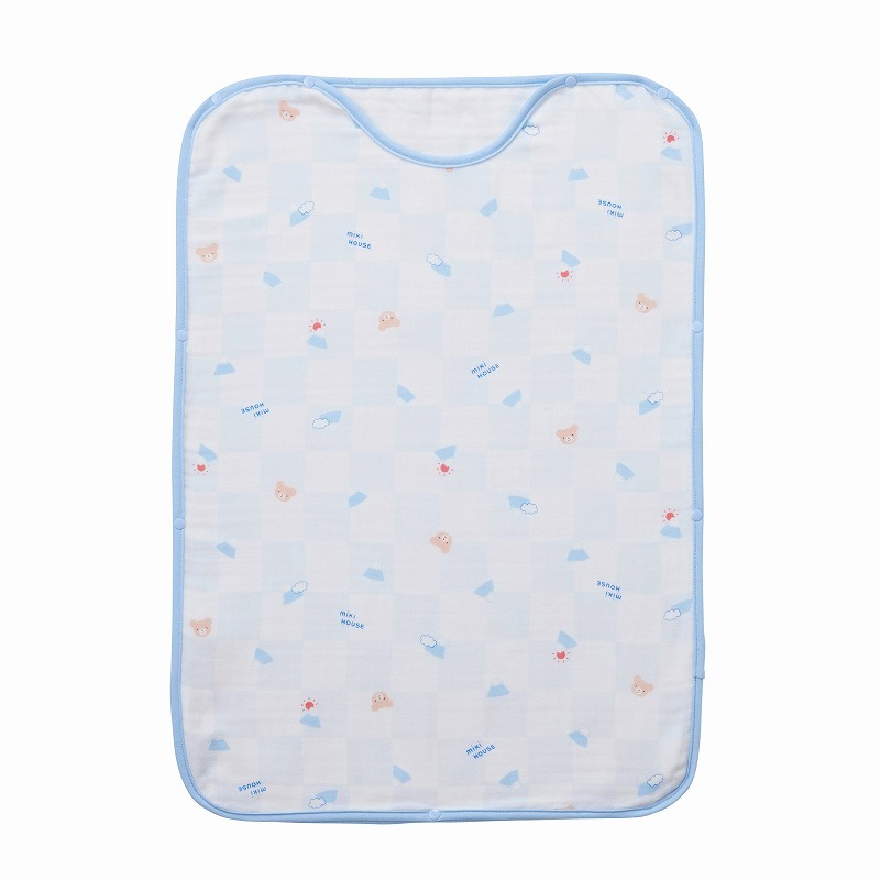 三層針織紗布印花防踢被-富士山&熊