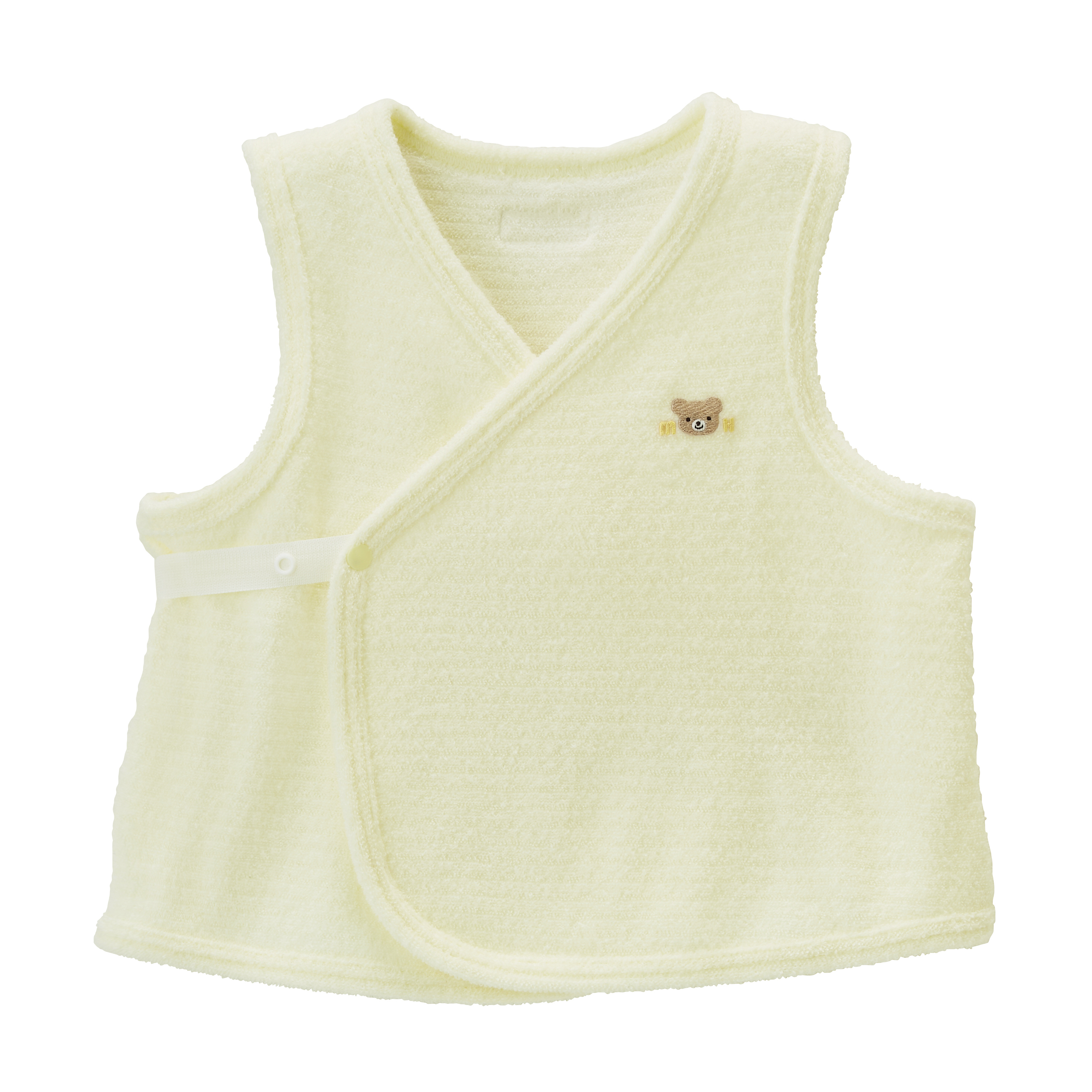 無撚紗刺繡小熊背心-黃