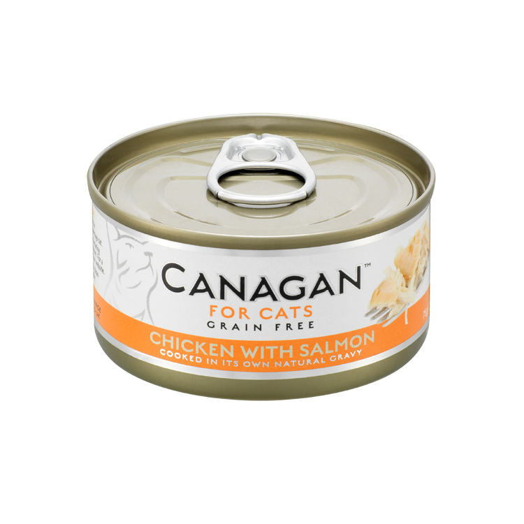 (6罐平均$14.5/罐) Canagan 原之選 無穀物雞肉伴三文魚貓罐頭 75g