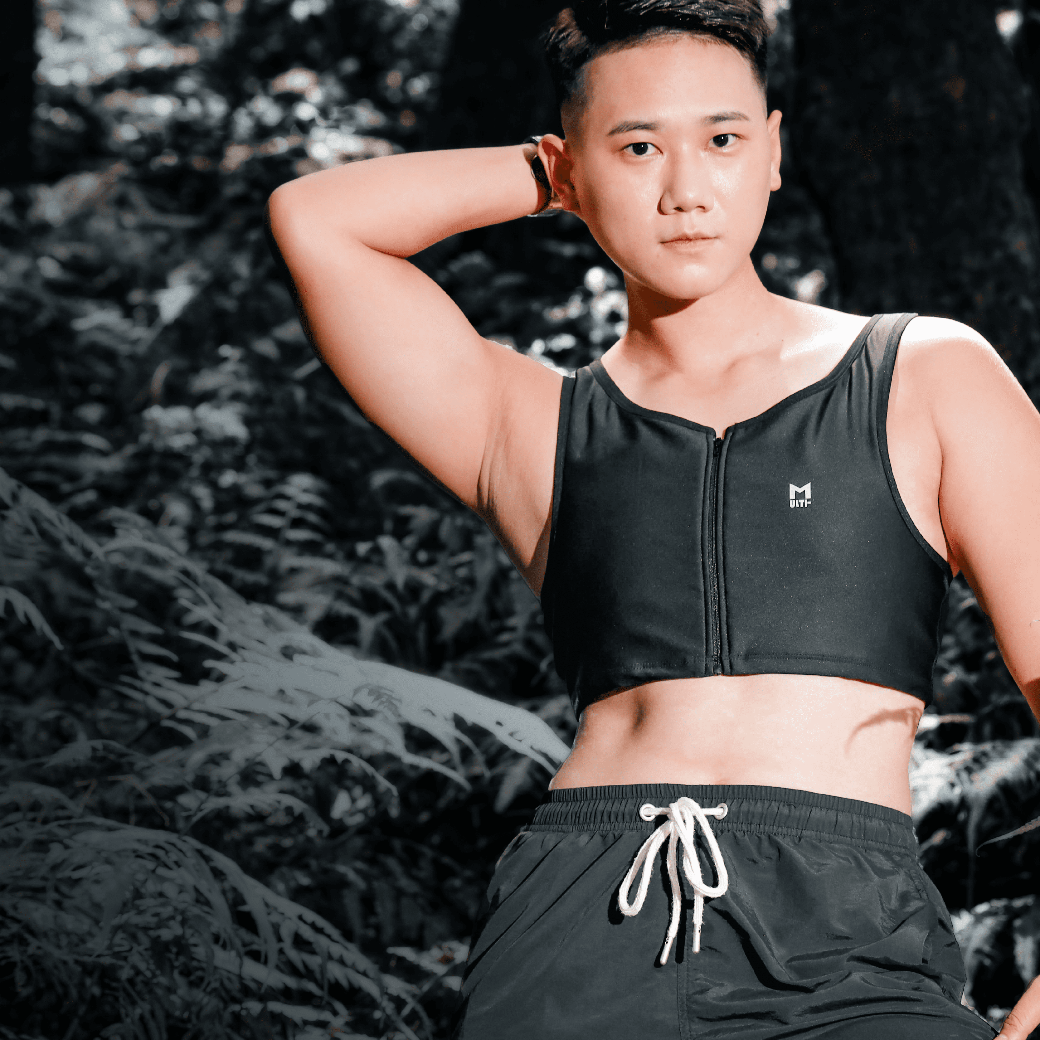 MULTI-拉鍊短版束胸【E015】