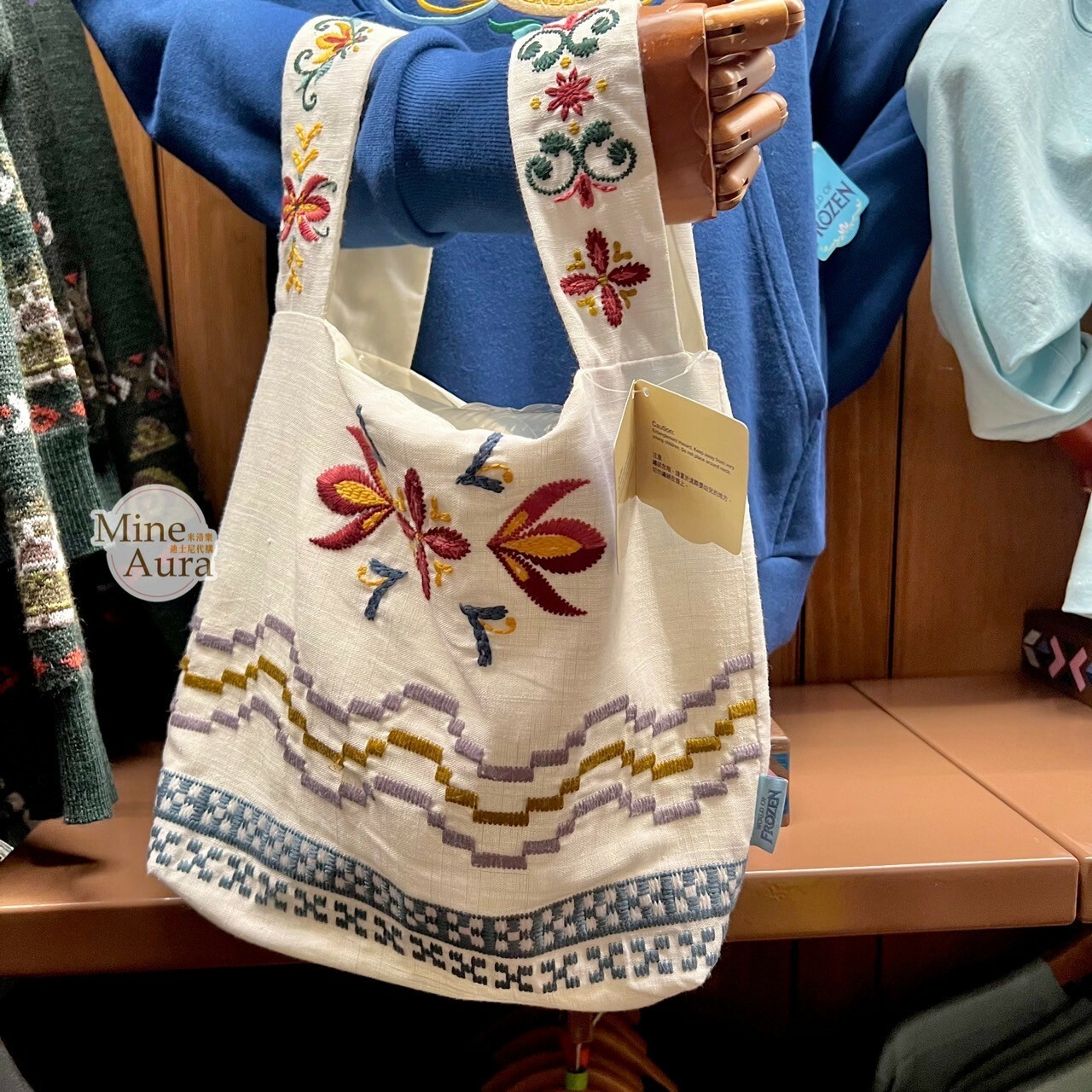 World of Frozen 限定 圖騰 白色 手提袋 手提包 冰雪奇緣 Frozen -香港迪士尼樂園