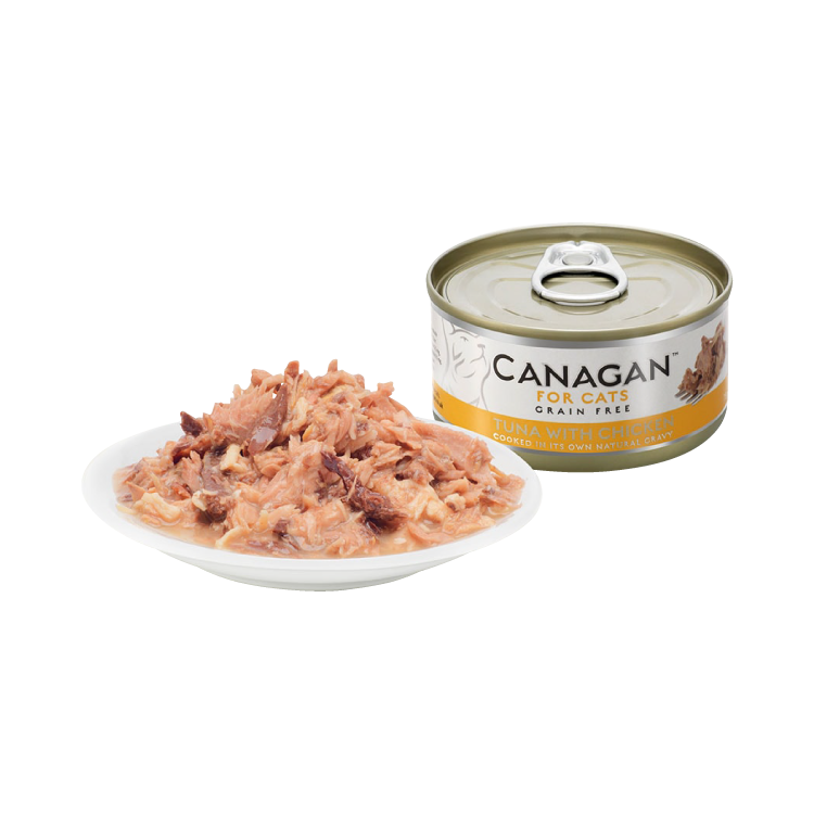 (6罐平均$14.5/罐) Canagan 原之選 無穀物雞肉伴吞拿魚貓罐頭 75g