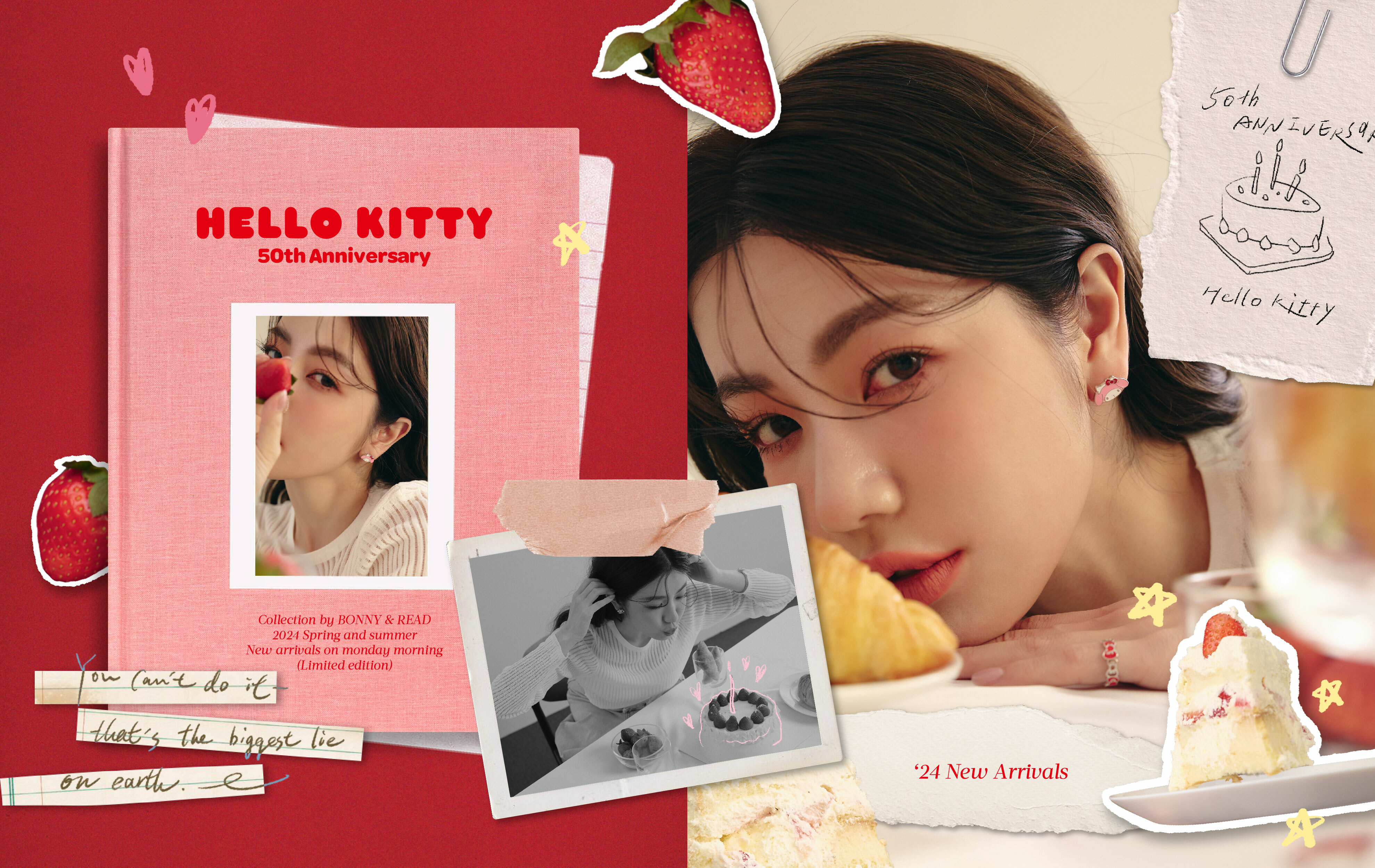 BONNY&READ X  Hello Kitty 50週年，Hello Kitty、美樂蒂、酷洛米結合50週年限定蝴蝶結， 化身夢幻飾品 萌化你的心～