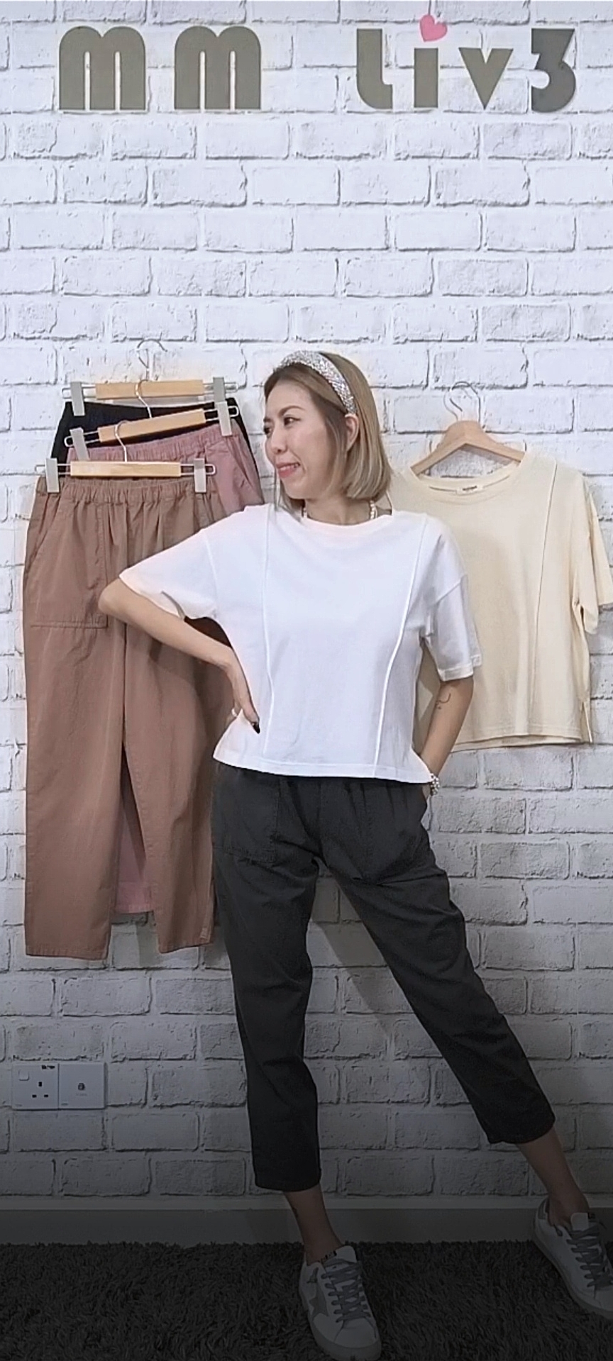 #️⃣2376 RM79 🇰🇷Made in Korea 韓國素面兩條線T shirt 👉B:110cm👈