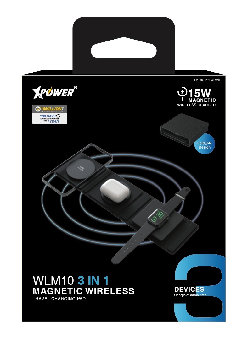 XPower WLM10 3合1 多功能咭片型無線充電器