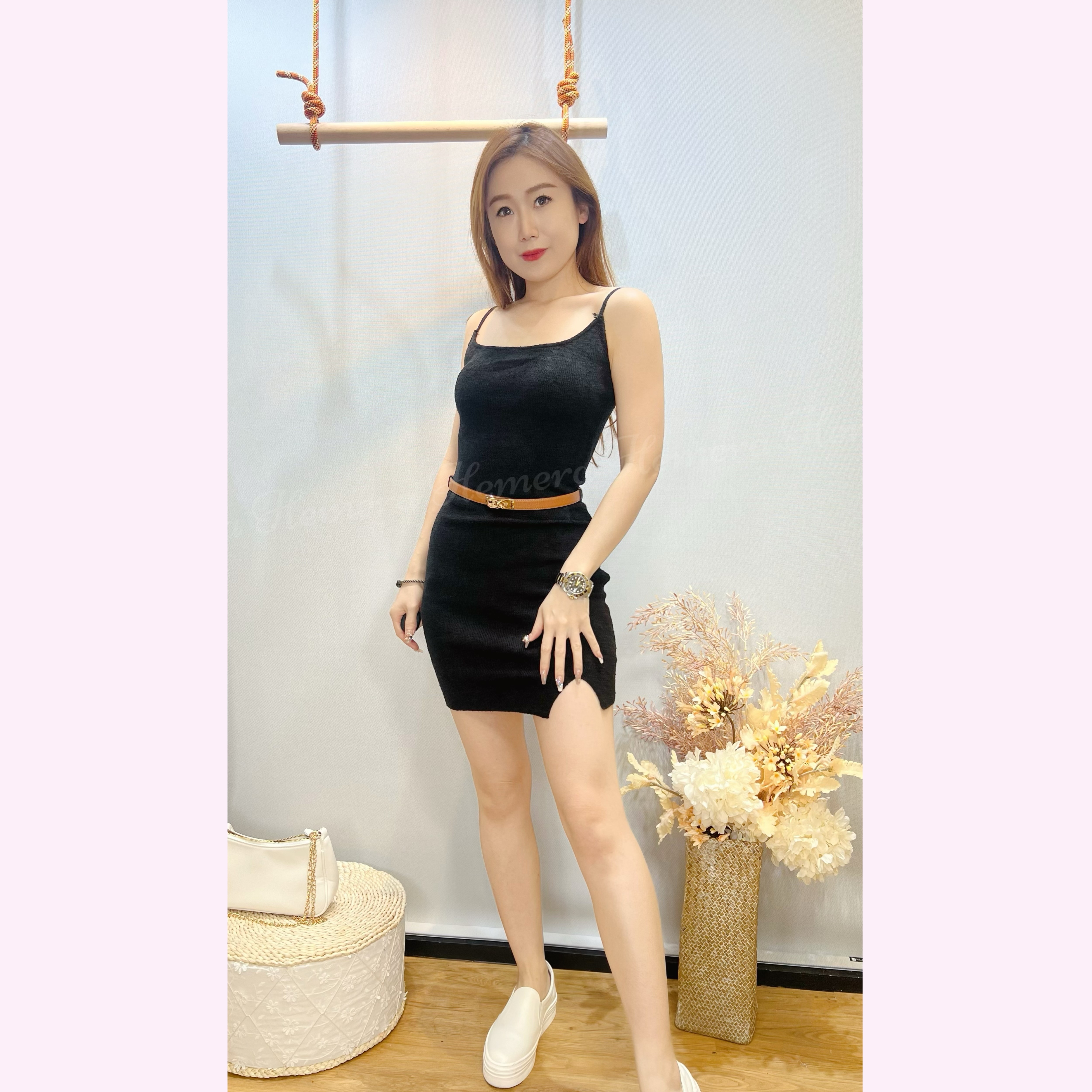 DR24W0307 簡約針織吊帶背心裙