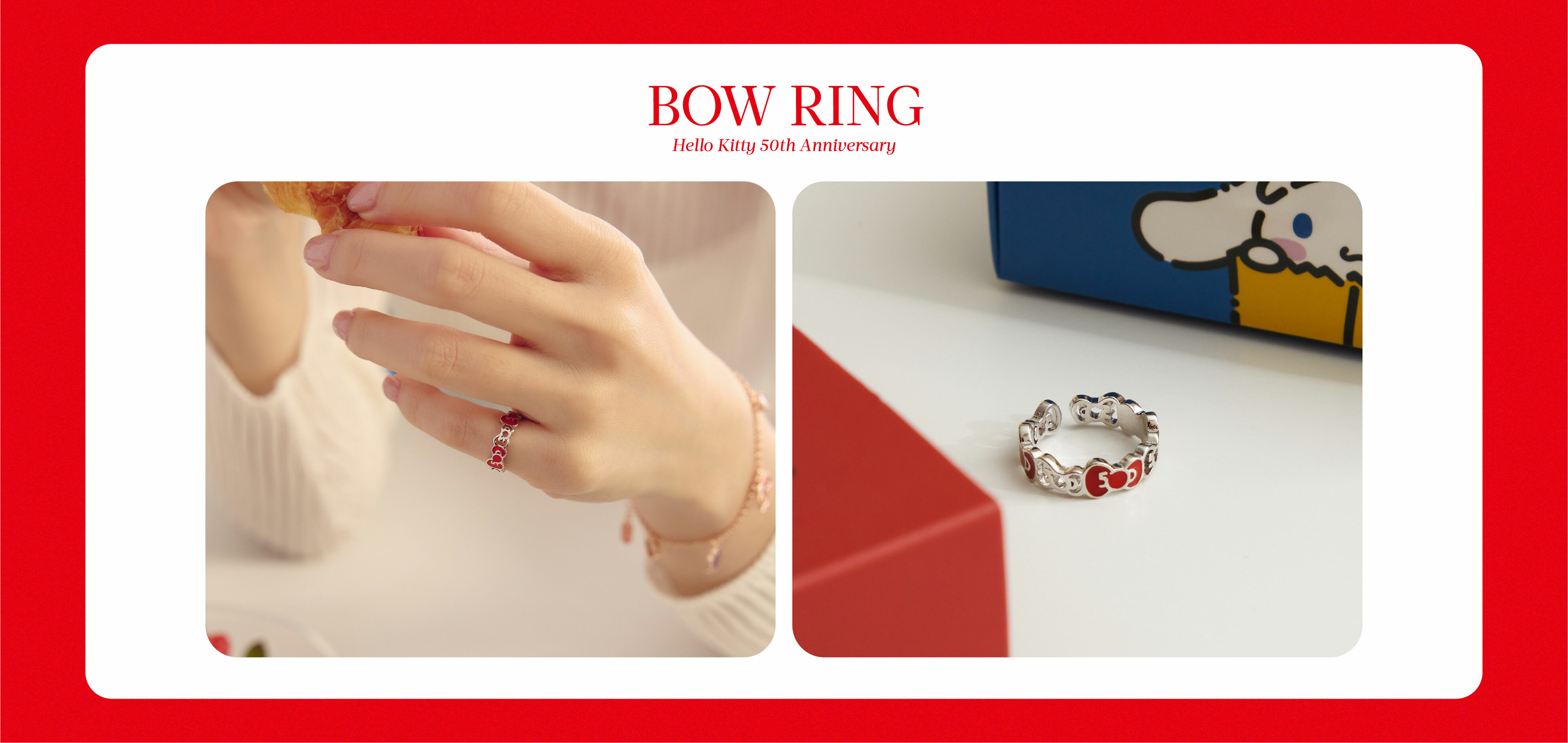 BONNY&READ X  Hello Kitty 50週年，Hello Kitty、美樂蒂、酷洛米結合50週年限定蝴蝶結， 化身夢幻飾品 萌化你的心～