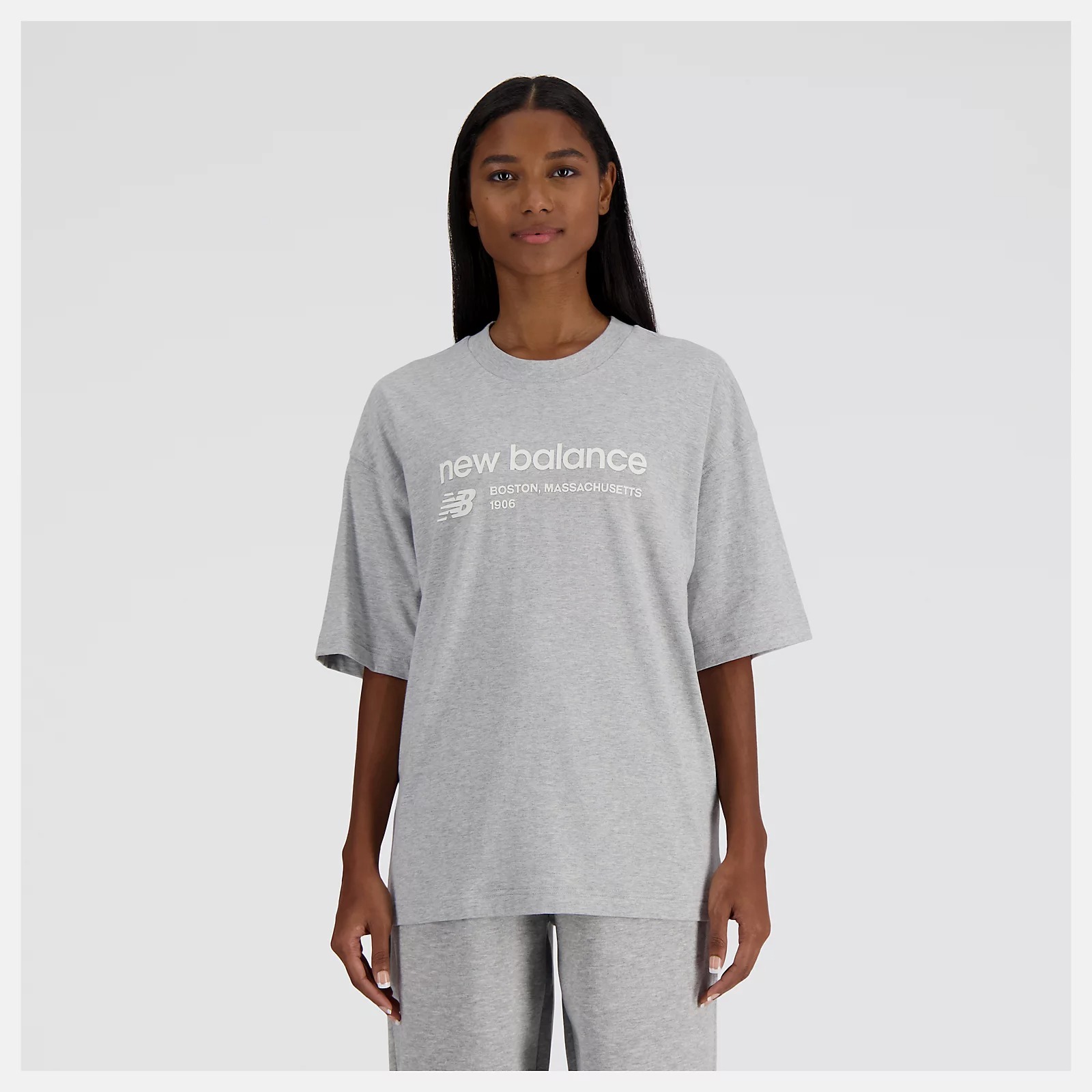NEW BALANCE 短T NB 灰色 1906 短袖 上衣 女 WT33534AG