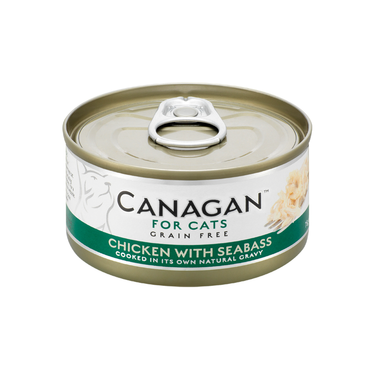 (6罐平均$14.5/罐) Canagan 原之選 無穀物雞肉伴鱸魚貓罐頭 75g