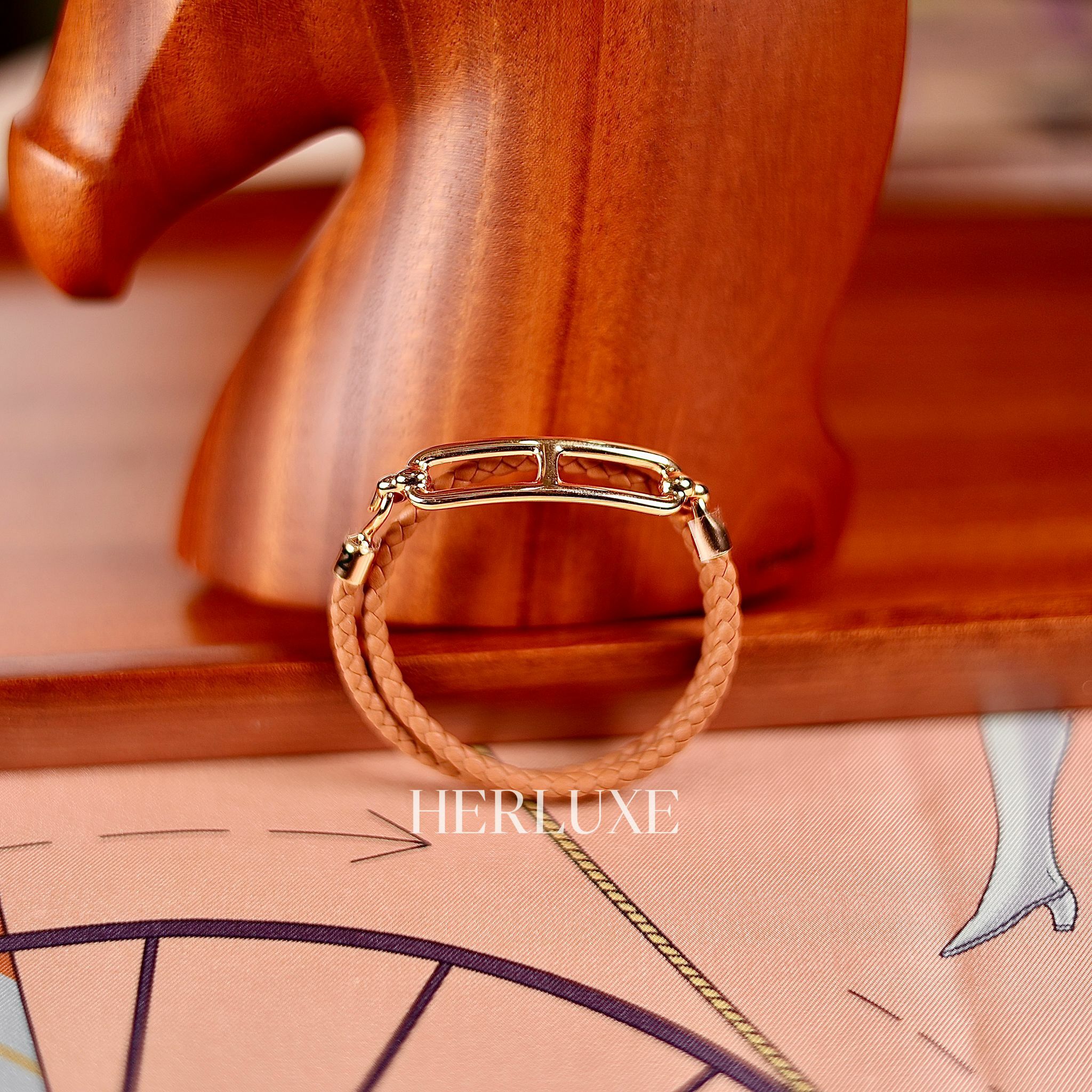 Roulis double tour tressé bracelet 37 gold cd T2