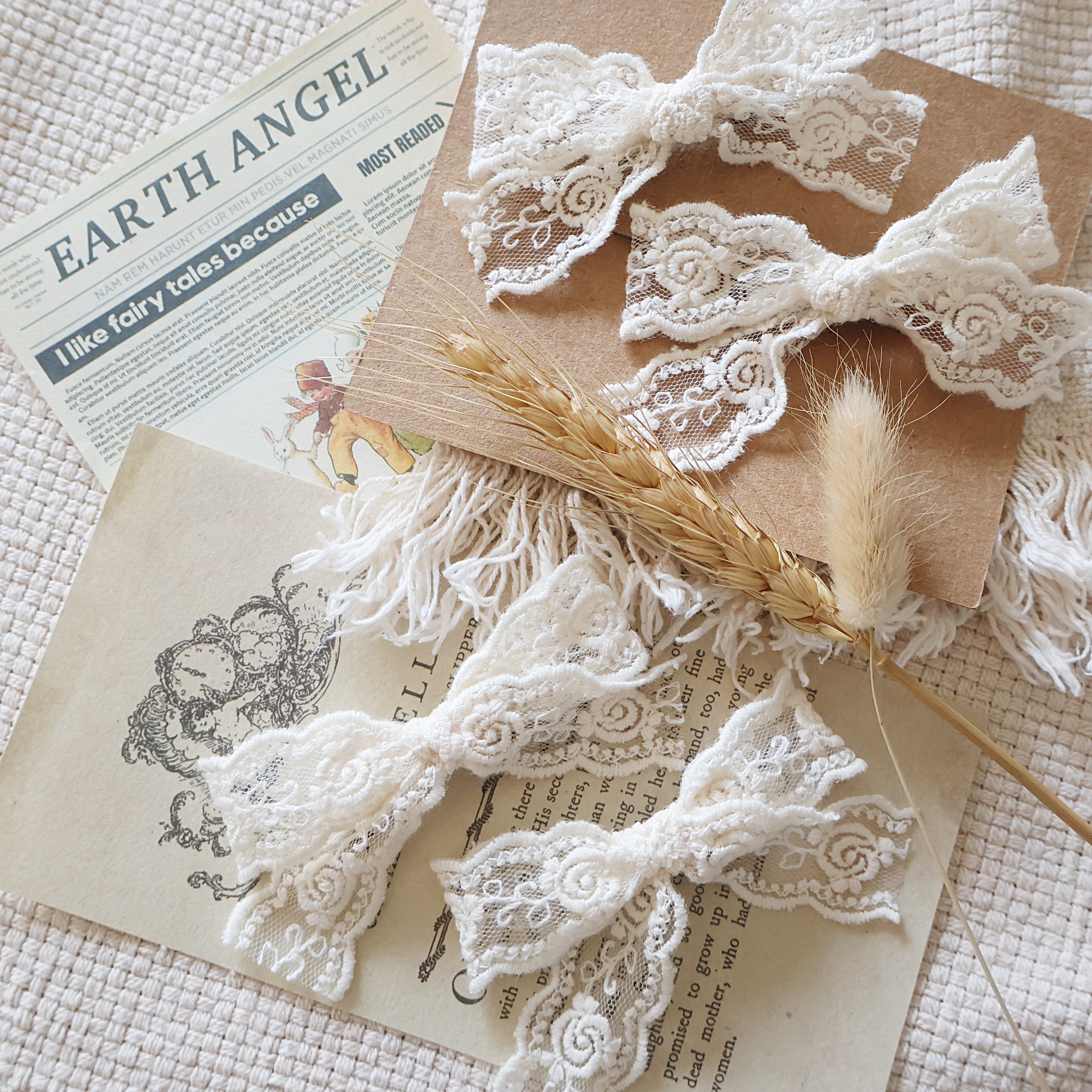 小玫瑰蝴蝶結髮夾