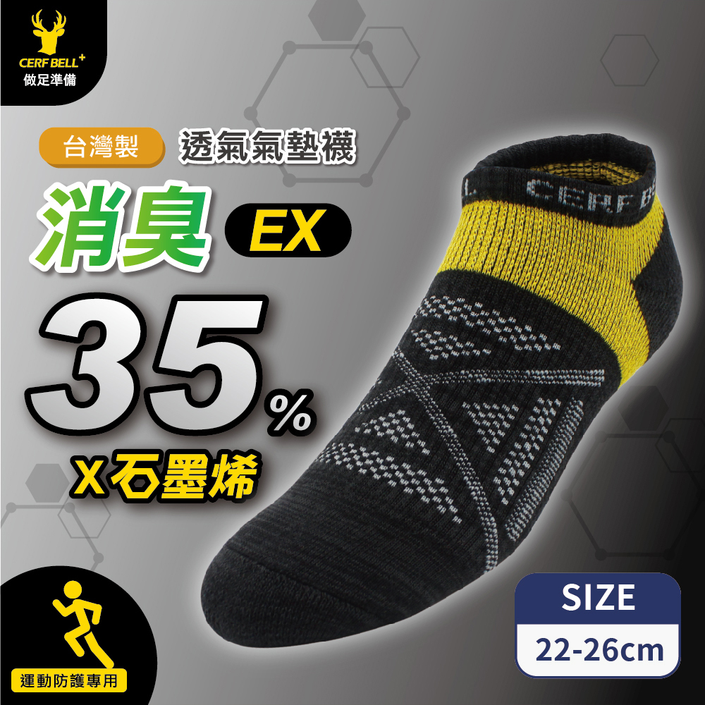 【肌柔】台灣製「7A抗菌」石墨烯消臭機能船襪丨P1292