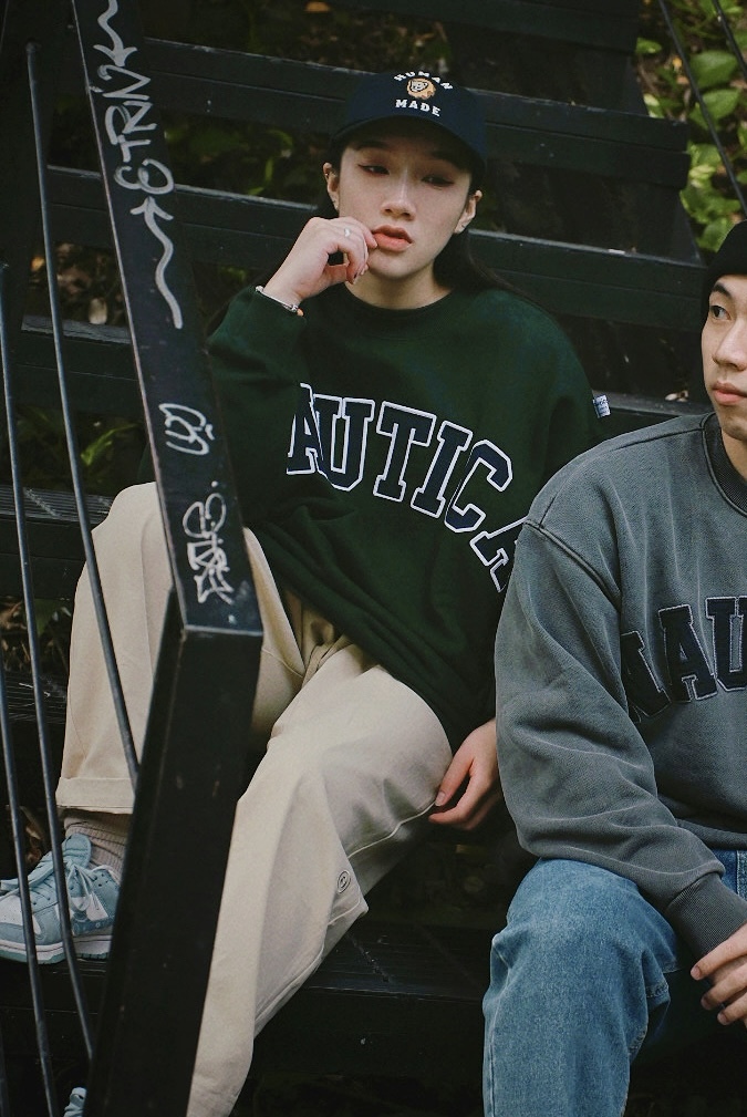 <快速出貨>NAUTICA 大學TEE 基本深綠