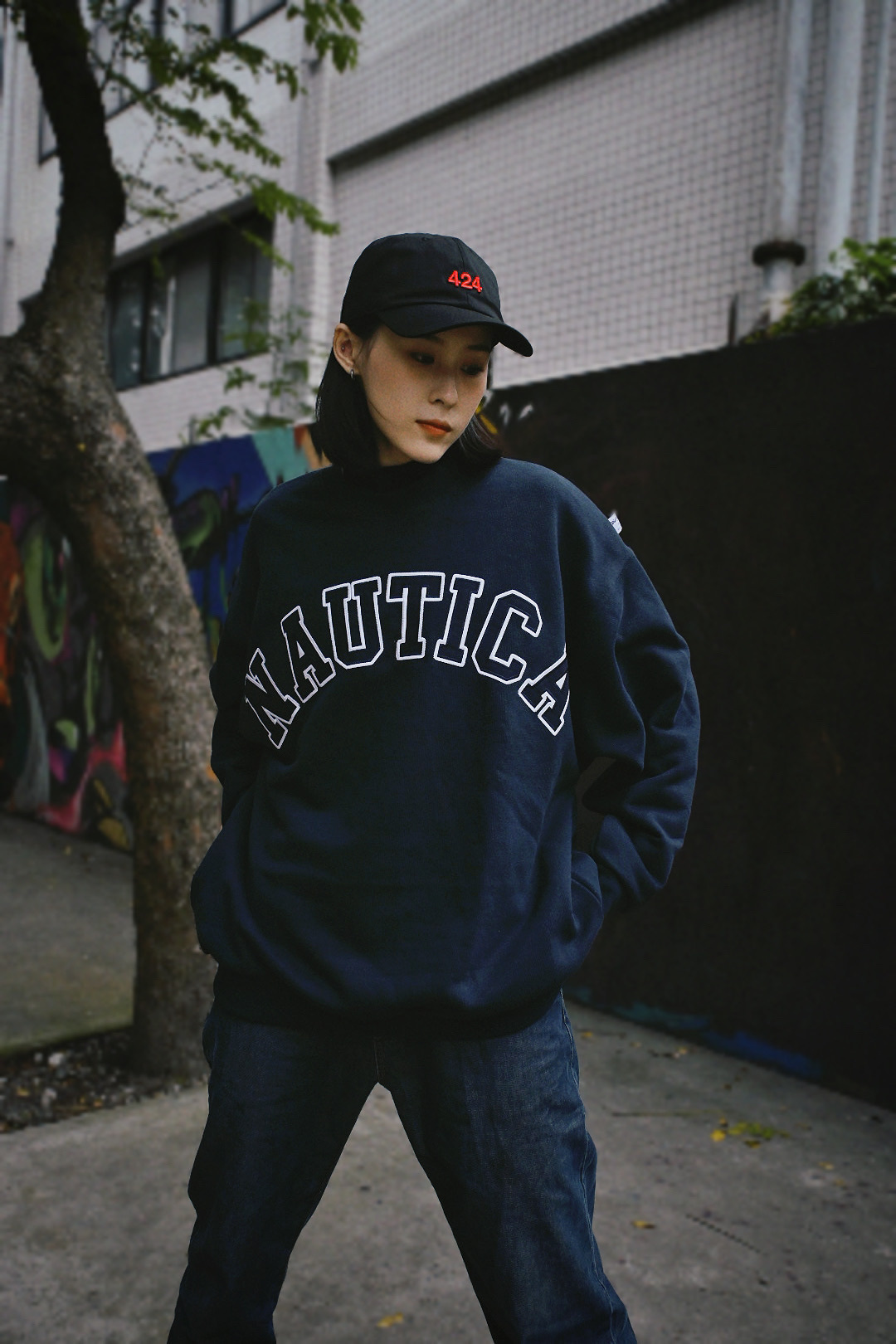 <快速出貨>NAUTICA 大學TEE 基本深藍