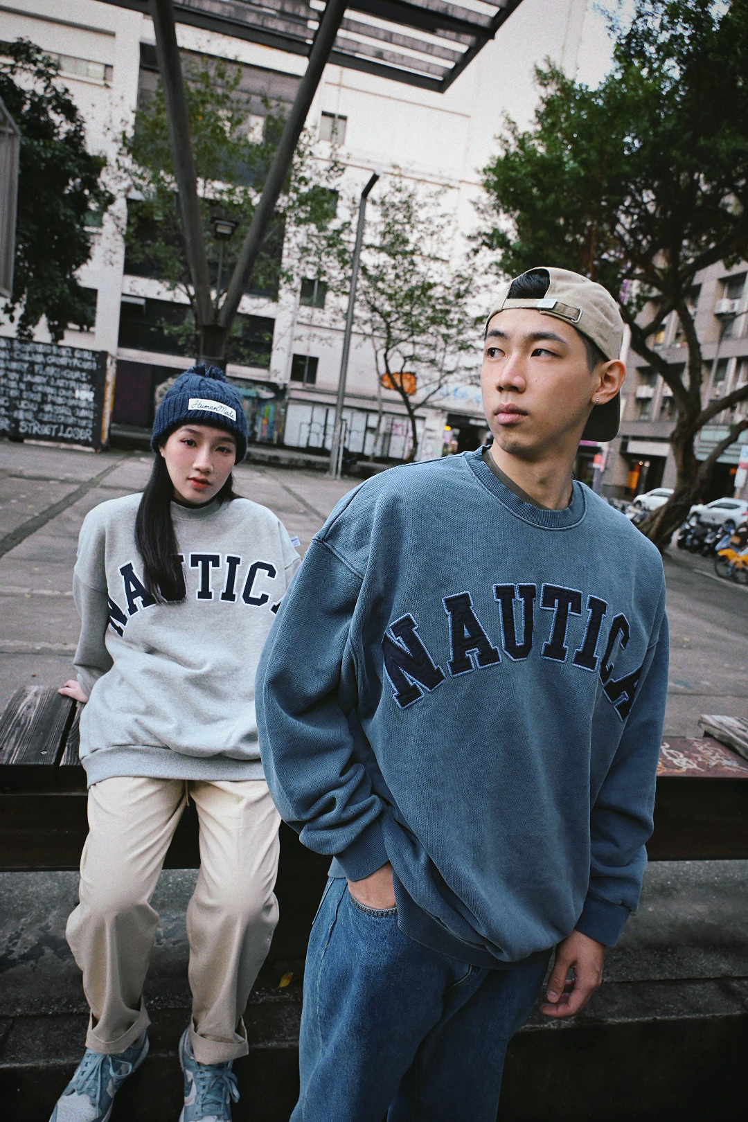 <快速出貨>NAUTICA 大學TEE 水洗藍