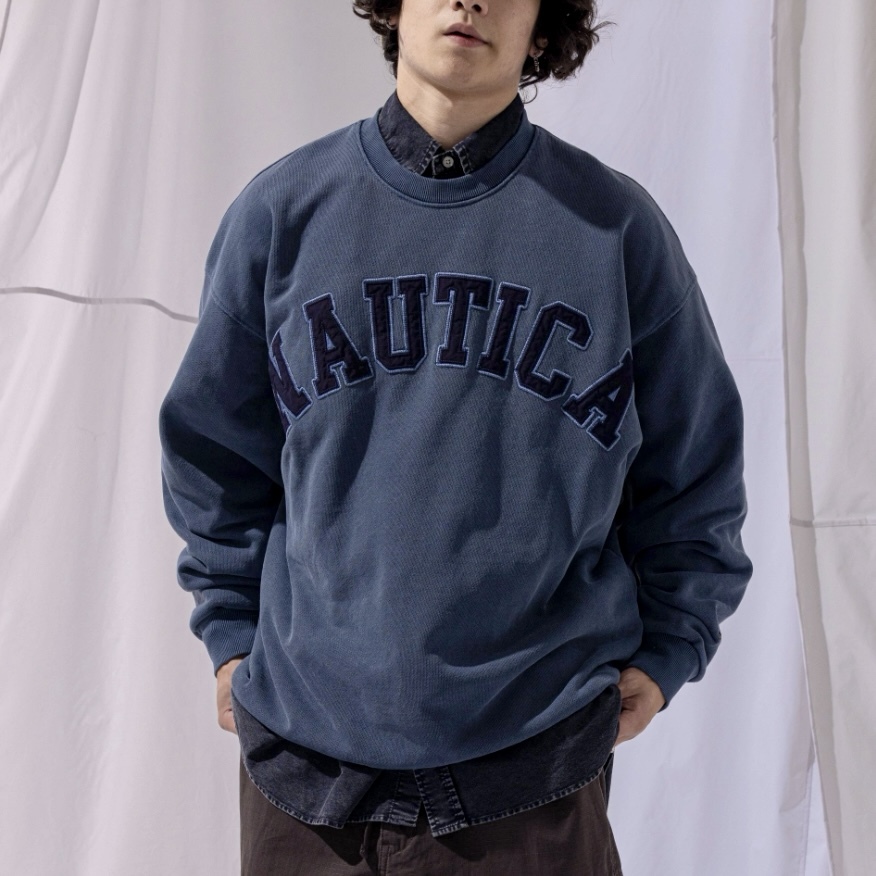 <快速出貨>NAUTICA 大學TEE 水洗藍