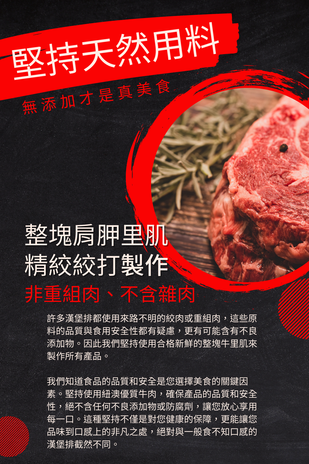 嚴選優質紐澳嫩肩里肌，不用現成絞肉