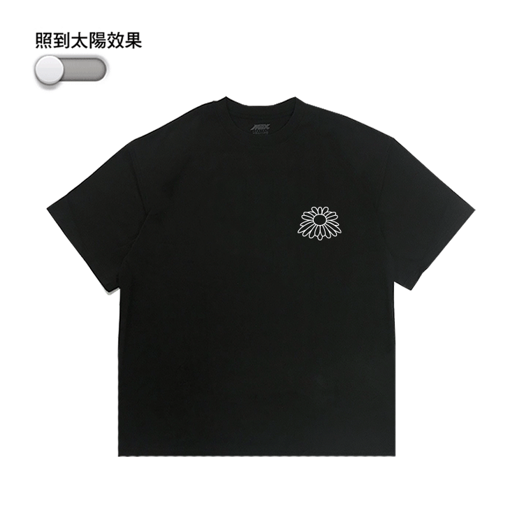 XCTRL 逆境綻放的花朵變色短T-黑
