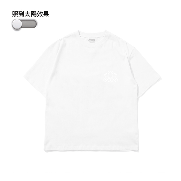 XCTRL 逆境綻放的花朵變色短T-白