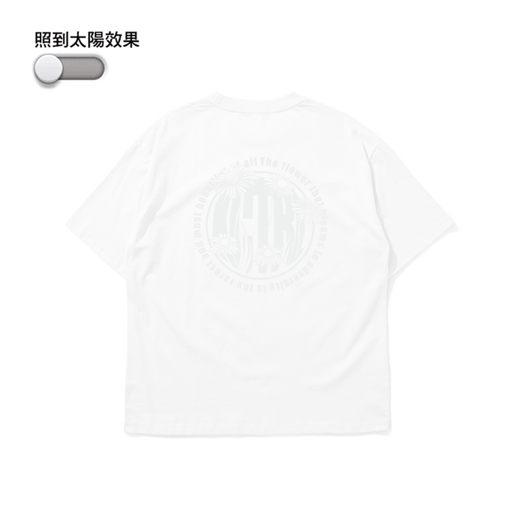 XCTRL 逆境綻放的花朵變色短T-白