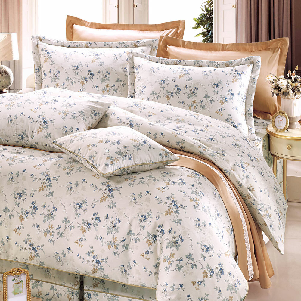 300織精梳棉七件式床罩組  | 2323 賽蘿美  | 鴻宇