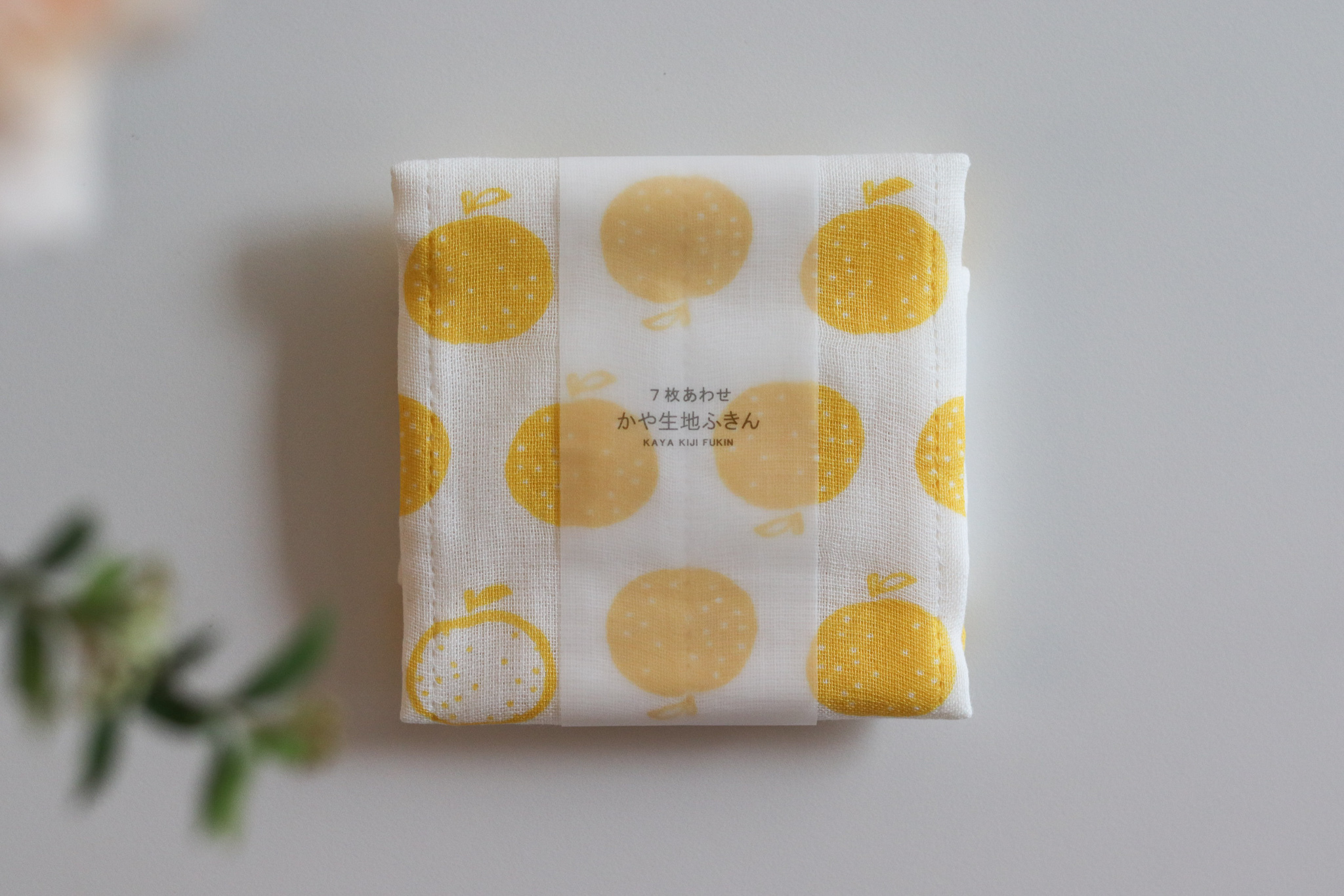 日本 柚子Yuzu 蚊帳生地 抹布