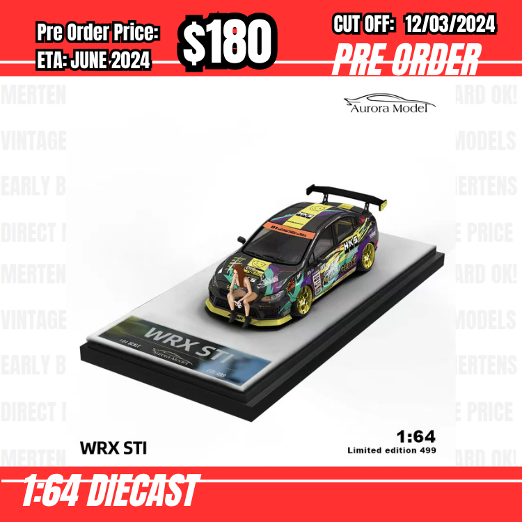 PO-$180 * Time Micro * 1:64 Subaru WRX STi VA 2014 HKS w/figure [OD06/03]