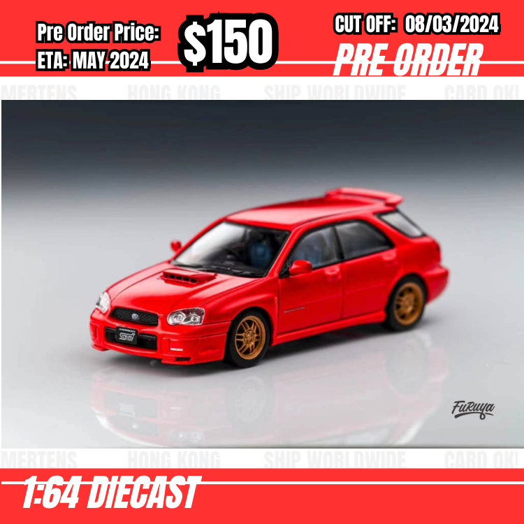 PO-$150 * Furuya * 1:64 Subaru Impreza WRX STi Wagon 8th Gen Red [OD06/03]
