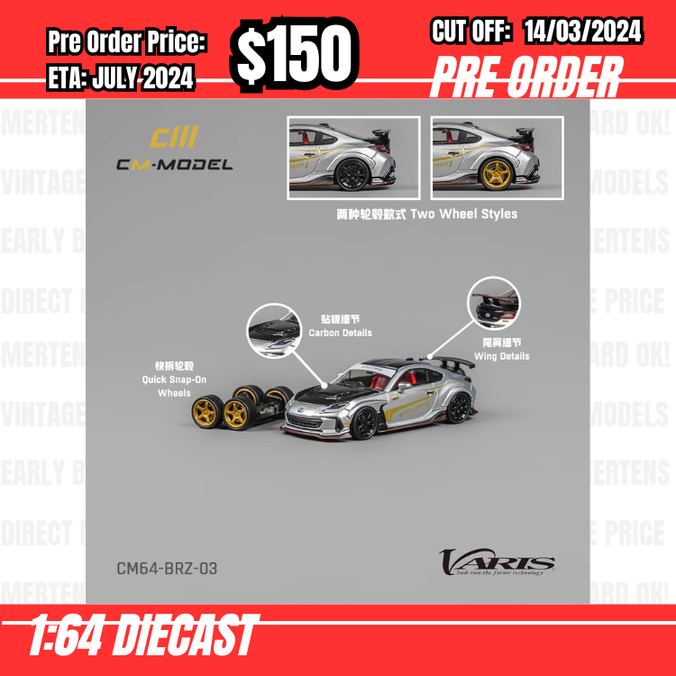 PO-$150 * CM Model * 1:64 Subaru BRZ Arising-1 Silver [OD06/03]