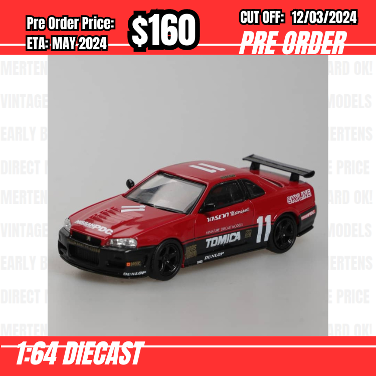 PO-$160 * Stance Hunter * 1:64 Nissan Skyline GTR R34 V-spec II Red Group5  [OD06/03]