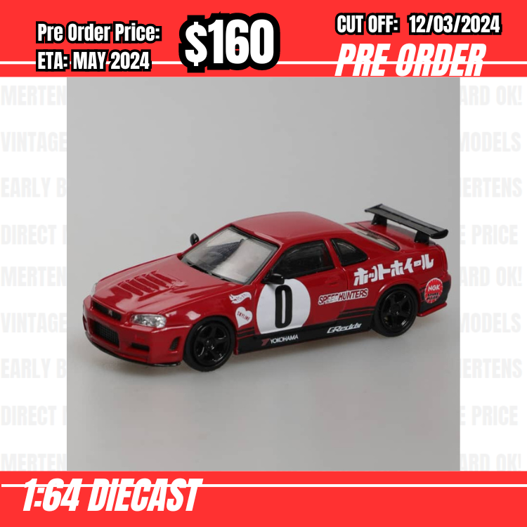 PO-$160 * Stance Hunter * 1:64 Nissan Skyline GTR R34 V-spec II Red NFS  [OD06/03]