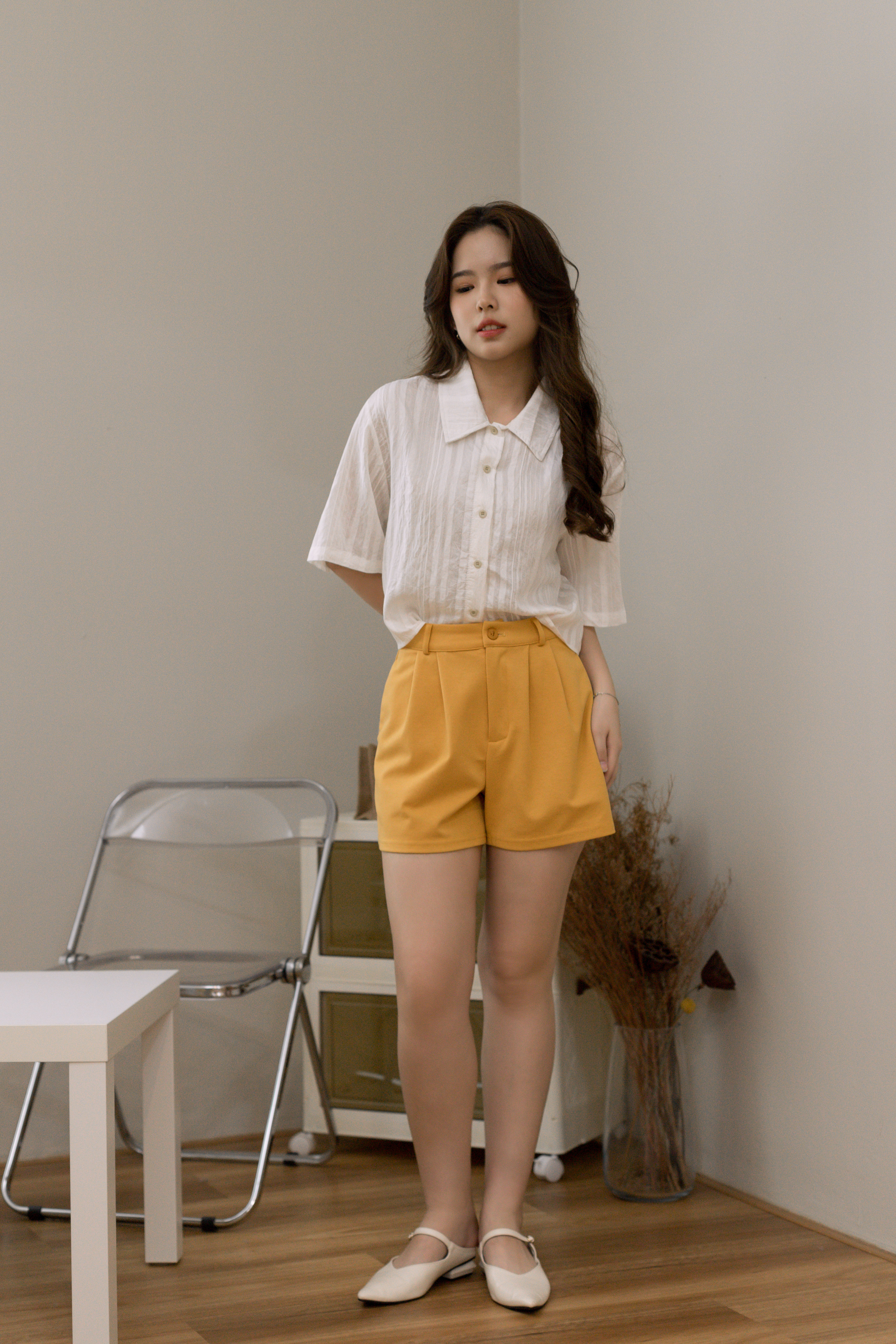 Elora Relaxed Short Mustard -1763PSMUS