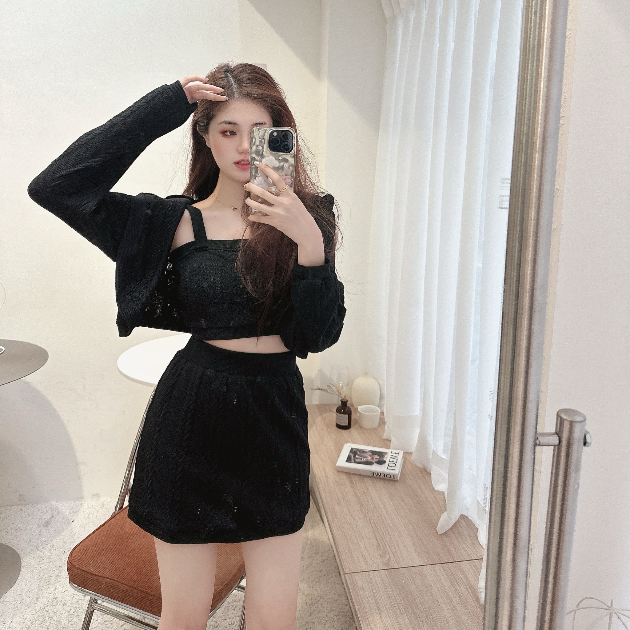 麻花胸墊針織套裝SET/三色