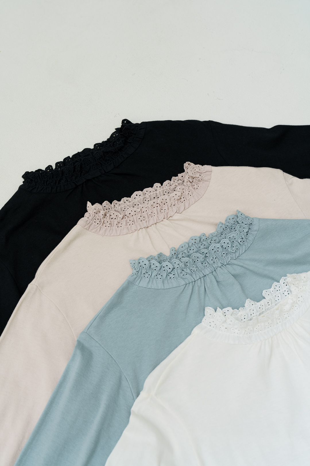 (限量)萬能百搭！蕾絲領袖上衣(四色)