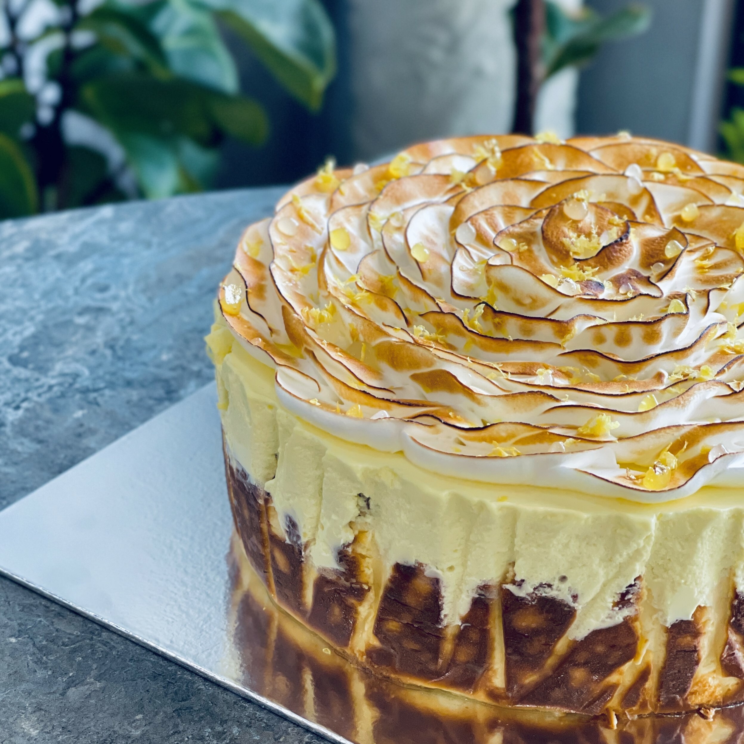 Zingy Lemon Meringue BURNT CHEESECAKE - 8" Whole Cake