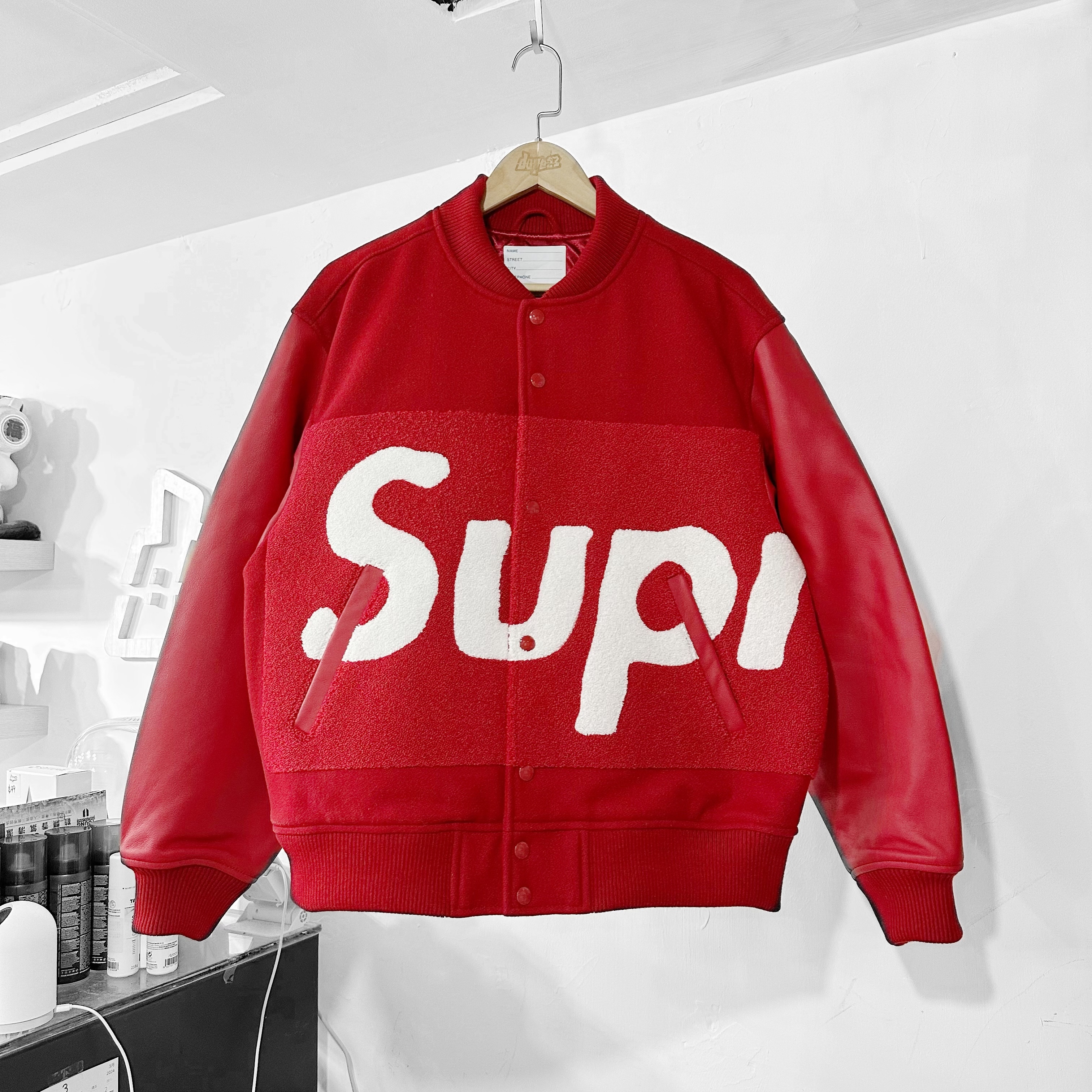 Supreme SS24 BIG LOGO CHENILLE VARSITY JACKET RED