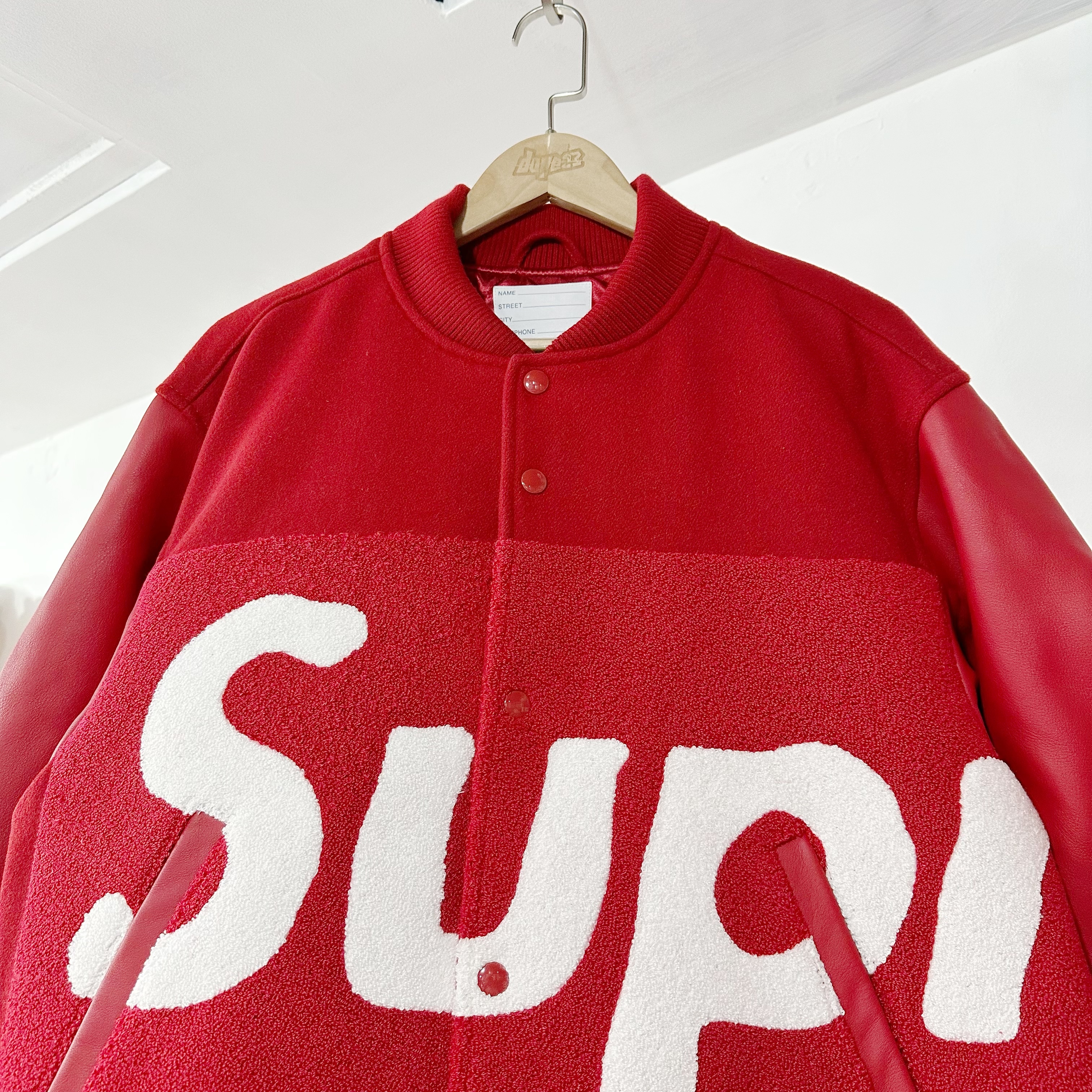 Supreme SS24 BIG LOGO CHENILLE VARSITY JACKET RED Supreme SS24 BIG LOGO CHENILLE VARSITY JACKET RED