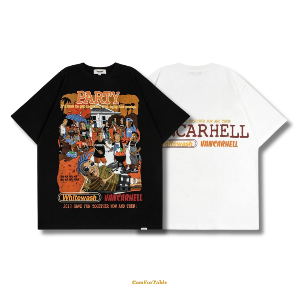 美式復古卡通風派對短TEE