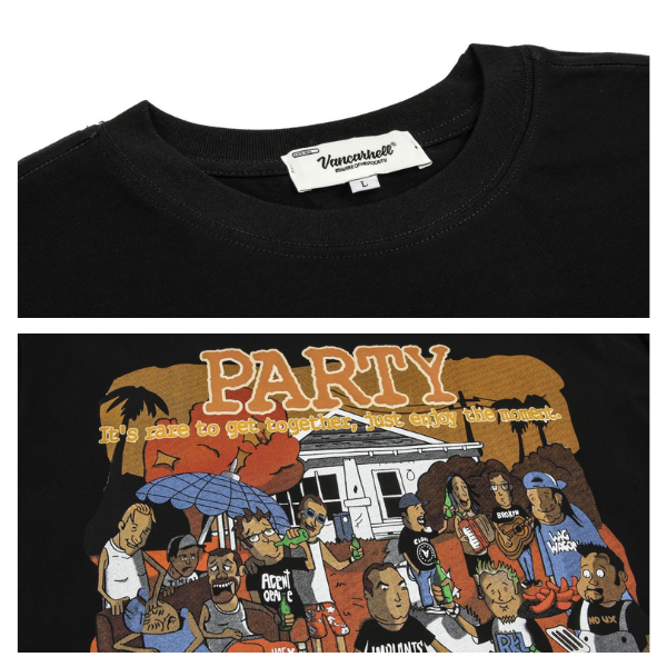 美式復古卡通風派對短TEE