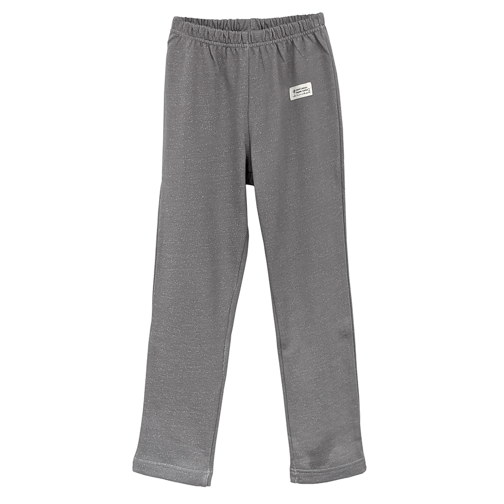 有機棉兒童中魚鱗長褲-花紗灰 | 藍天畫布有機棉