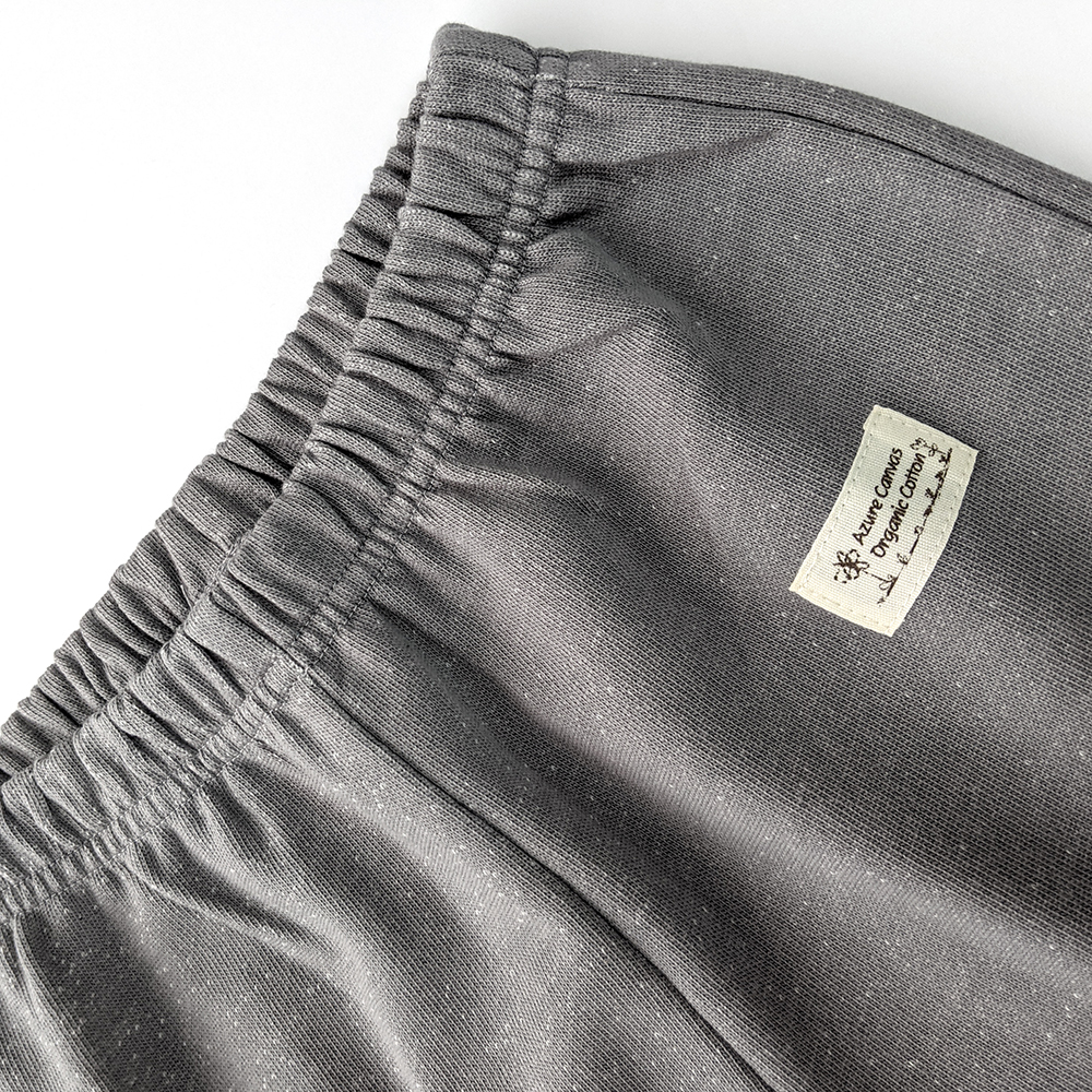 有機棉兒童中魚鱗長褲-花紗灰 | 藍天畫布有機棉