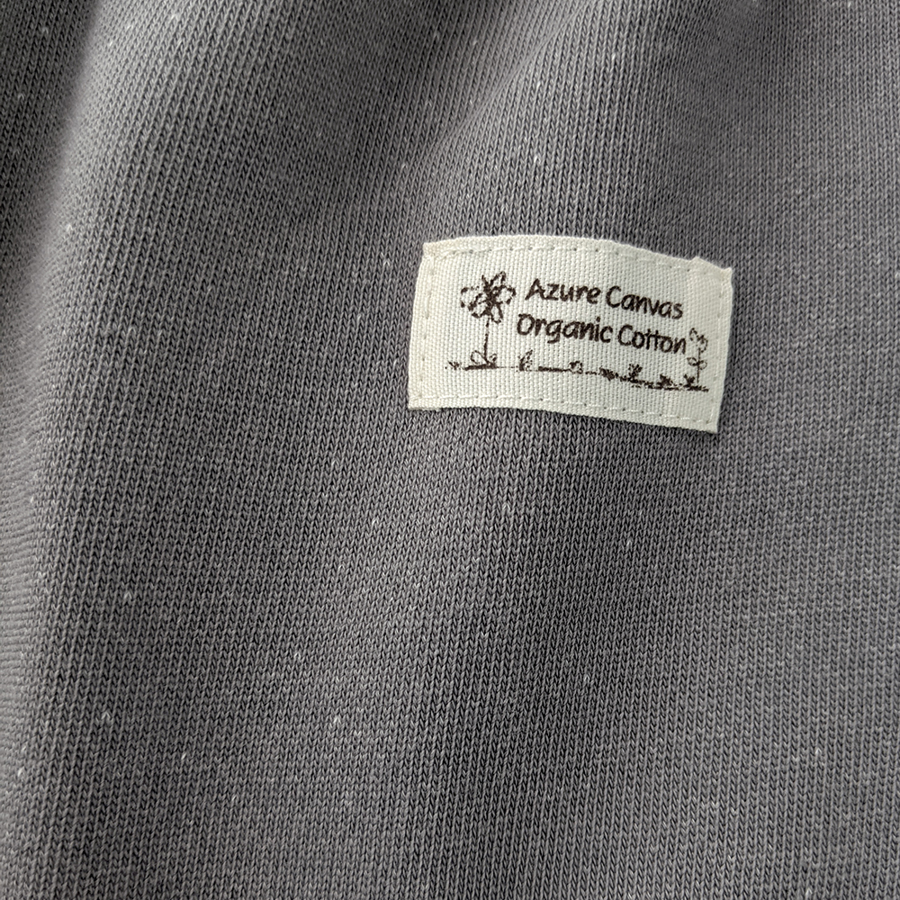 有機棉兒童中魚鱗長褲-花紗灰 | 藍天畫布有機棉