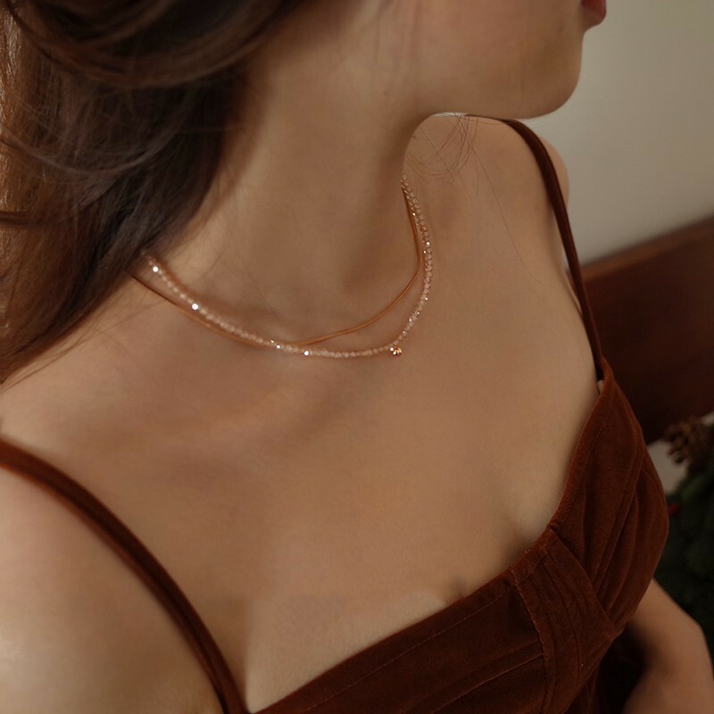 【流金歲月】香檳金鋯石鎖骨鍊