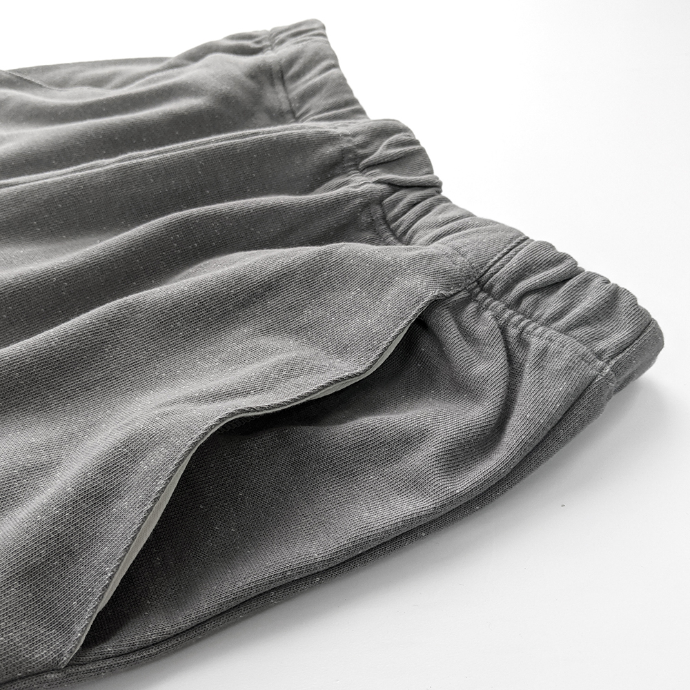 中性版中魚鱗直筒長褲-花紗灰 | 藍天畫布有機棉