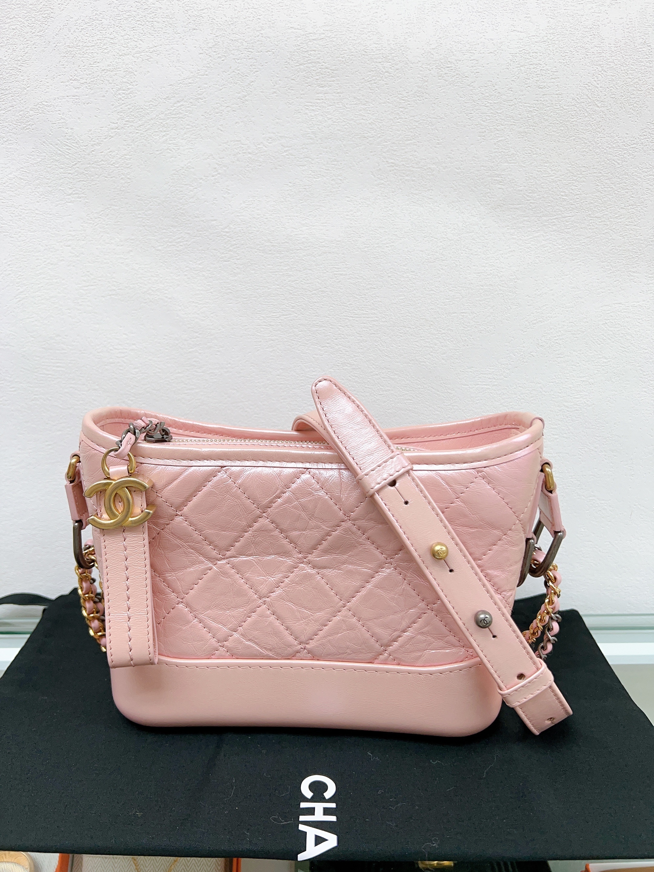 Chanel gabrielle hobo small iridescent pink