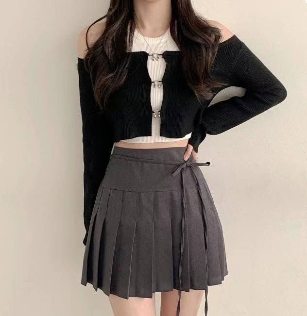 【優惠價預訂】韓國綁繩百摺裙（2色）