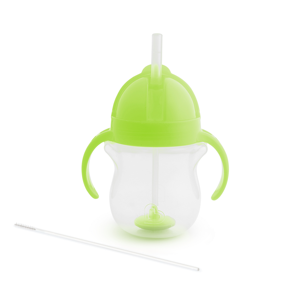 貼心鎖滑蓋防漏杯(360度吸管)207ml-綠