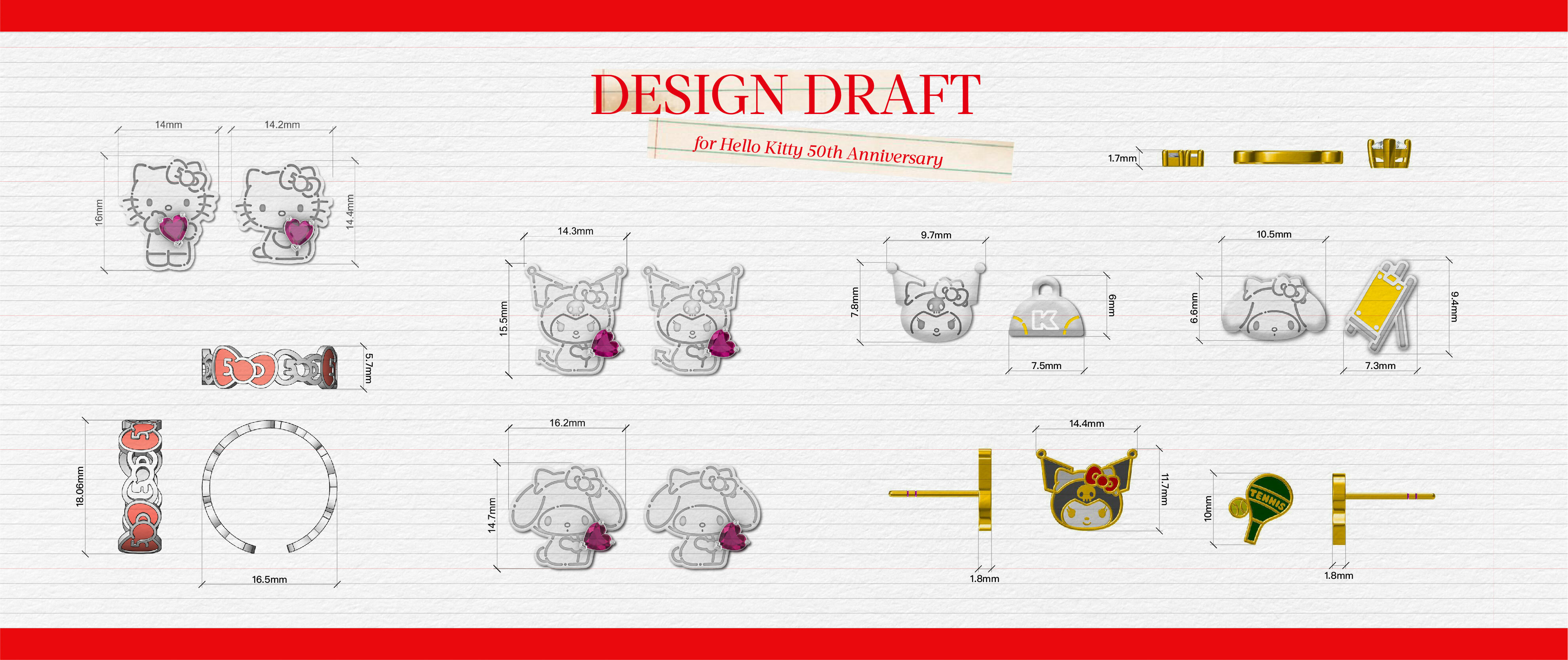 BONNY&READ X  Hello Kitty 50週年，Hello Kitty、美樂蒂、酷洛米結合50週年限定蝴蝶結， 化身夢幻飾品 萌化你的心～